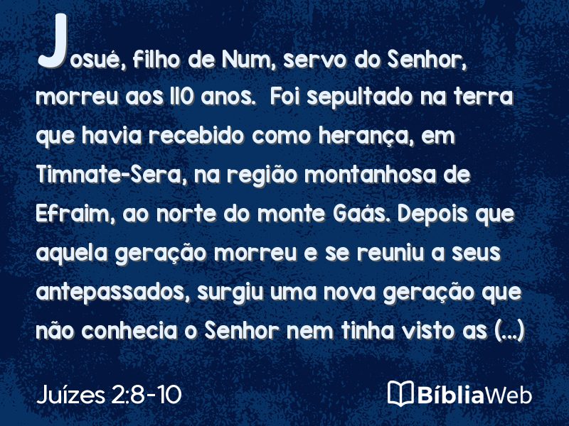 Juízes 2:8-10 em imagem para compartilhar