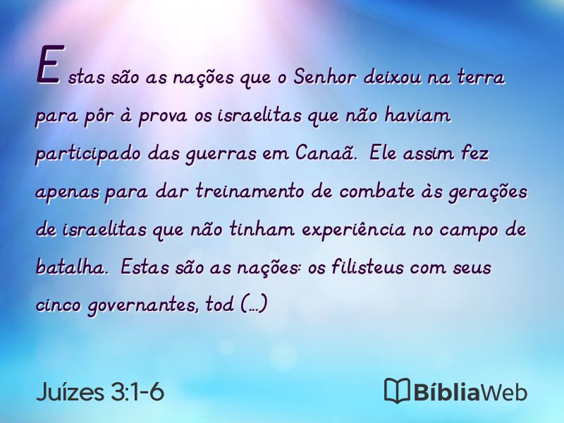 Juízes 3:1-6 em imagem para compartilhar