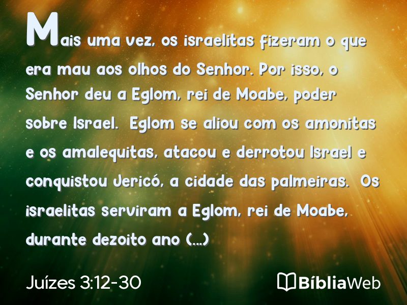 Juízes 3:12-30 em imagem para compartilhar