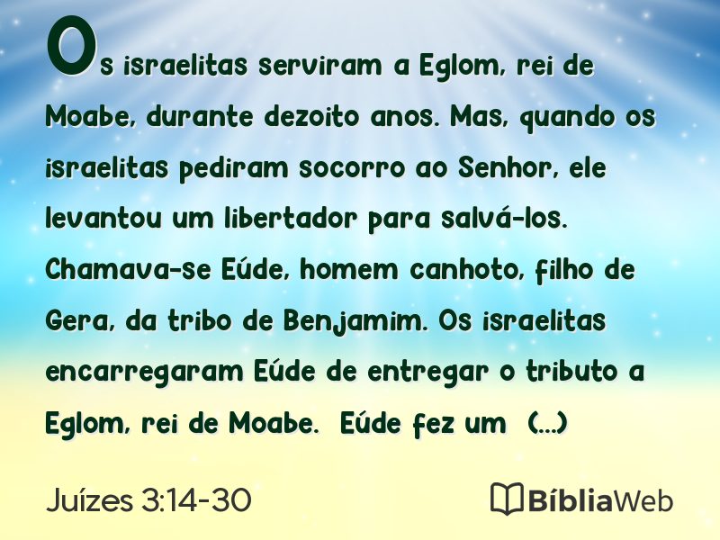 Juízes 3:14-30 em imagem para compartilhar