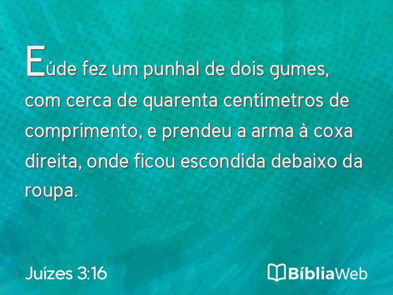 Juízes 3:16 em imagem para compartilhar