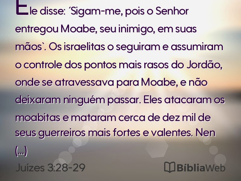 Juízes 3:28-29 em imagem para compartilhar