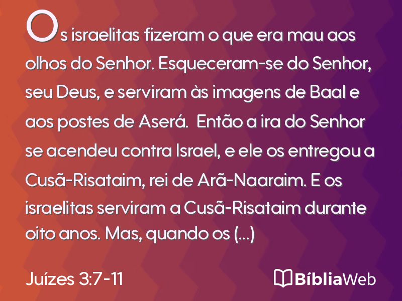 Juízes 3:7-11 em imagem para compartilhar