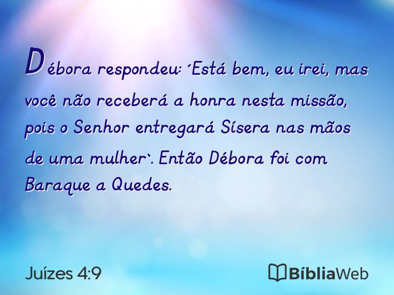 Juízes 4:9 em imagem para compartilhar