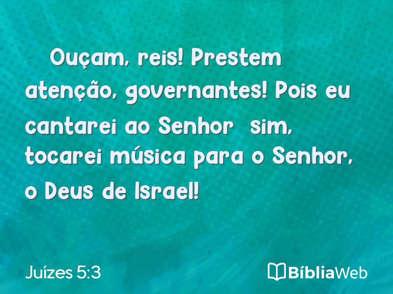 Juízes 5:3 em imagem para compartilhar