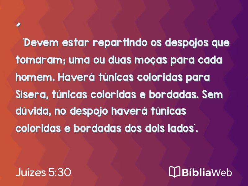 Juízes 5:30 em imagem para compartilhar