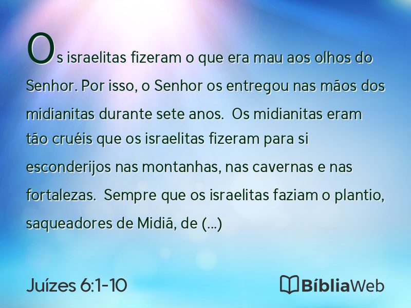 Juízes 6:1-10 em imagem para compartilhar