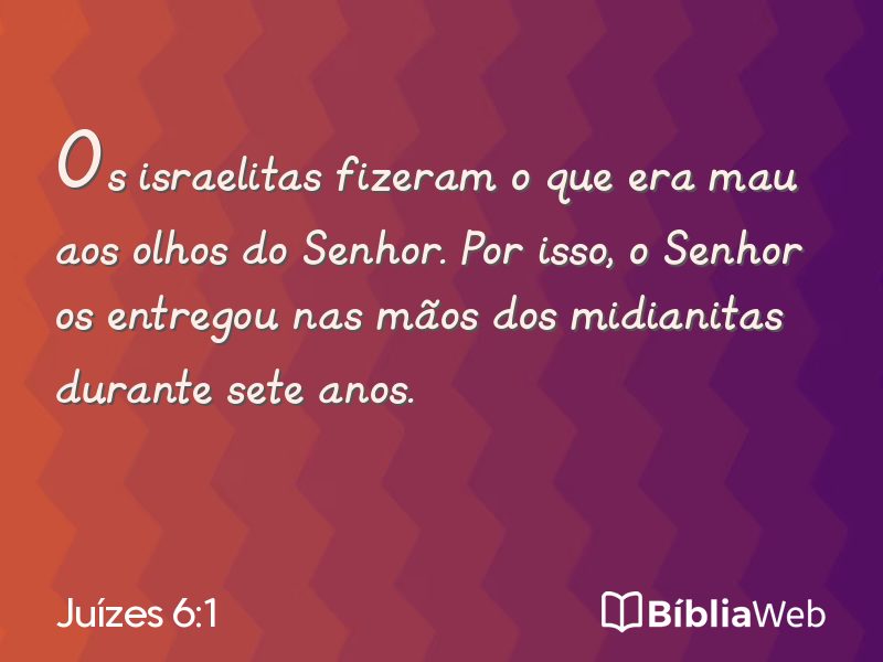 Juízes 6:1 em imagem para compartilhar