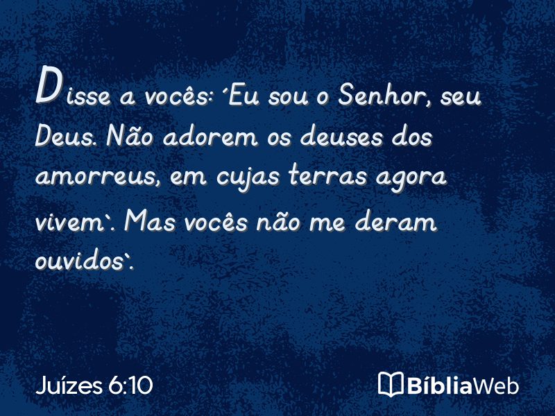 Juízes 6:10 em imagem para compartilhar