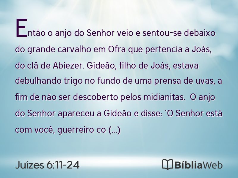 Juízes 6:11-24 em imagem para compartilhar