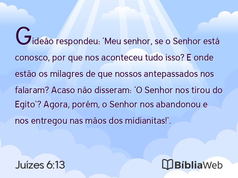 Juízes 6:13 em imagem para compartilhar