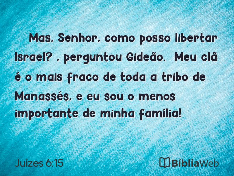 Juízes 6:15 em imagem para compartilhar