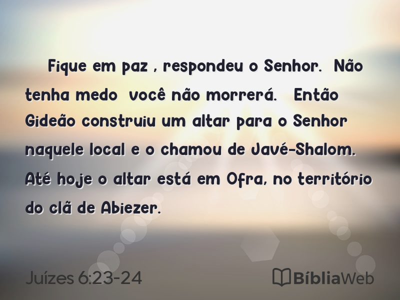 Juízes 6:23-24 em imagem para compartilhar