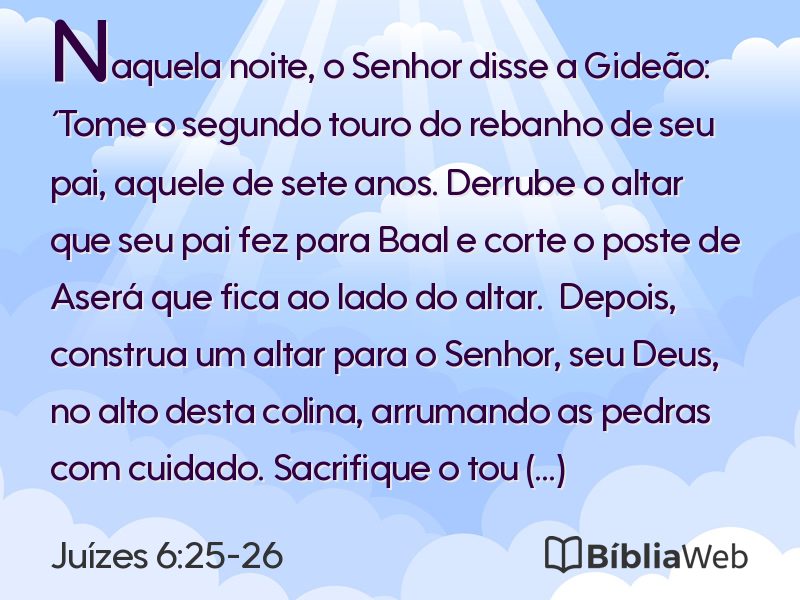 Juízes 6:25-26 em imagem para compartilhar