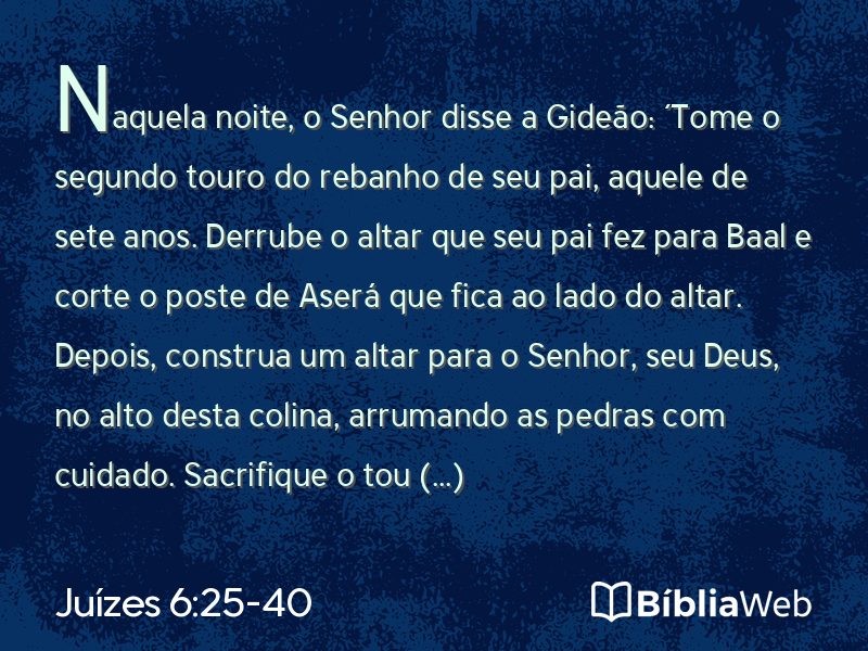 Juízes 6:25-40 em imagem para compartilhar