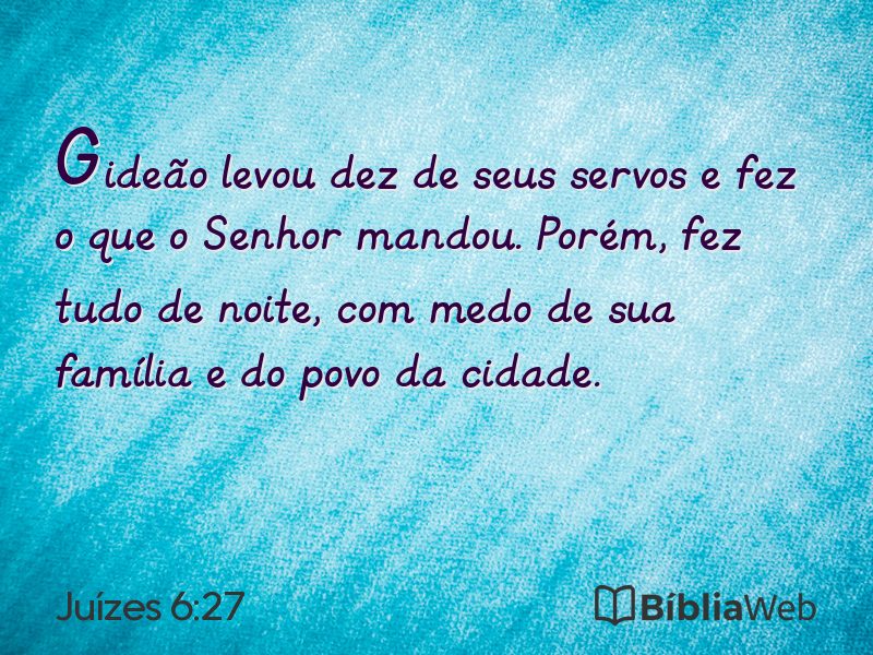Juízes 6:27 em imagem para compartilhar