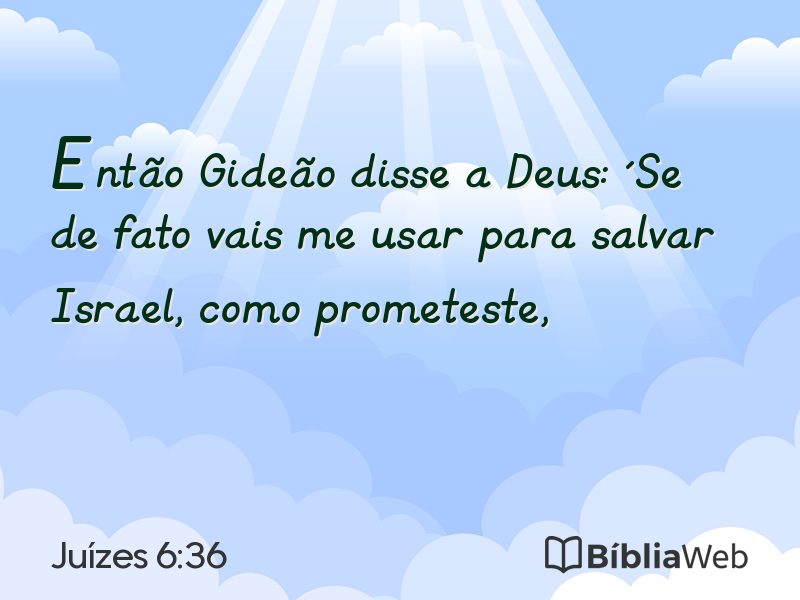 Juízes 6:36 em imagem para compartilhar