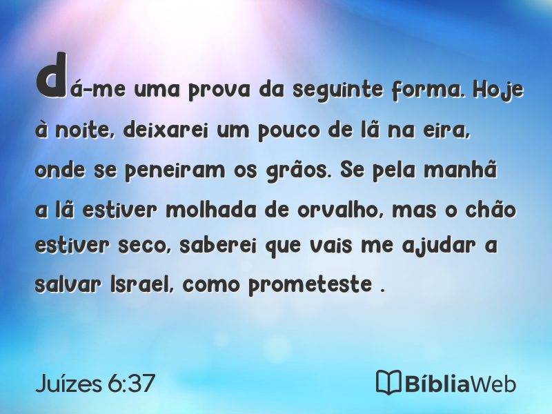 Juízes 6:37 em imagem para compartilhar