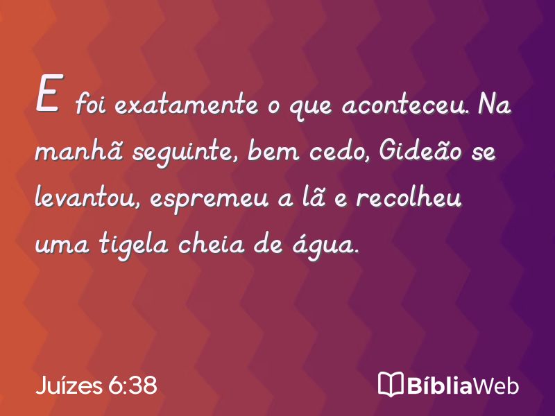 Juízes 6:38 em imagem para compartilhar