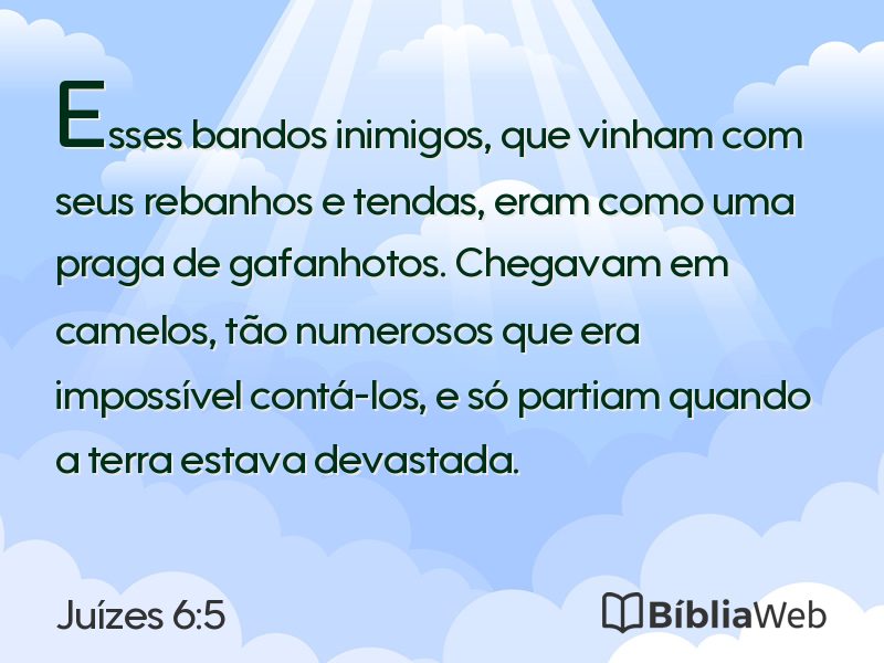 Juízes 6:5 em imagem para compartilhar
