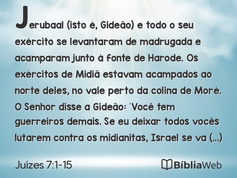 Juízes 7:1-15 em imagem para compartilhar