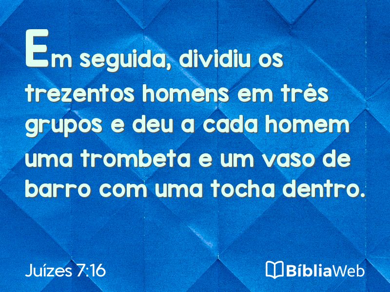 Juízes 7:16 em imagem para compartilhar