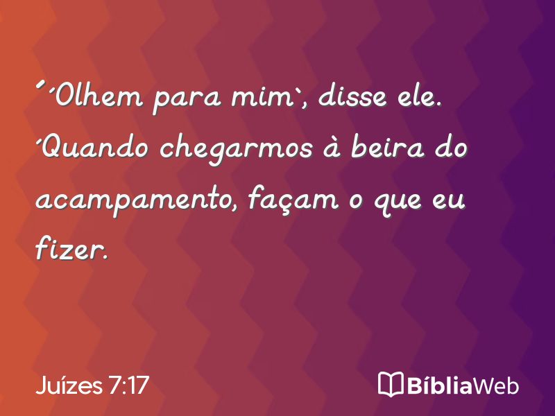 Juízes 7:17 em imagem para compartilhar
