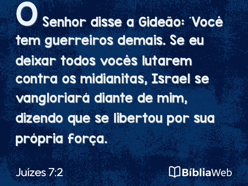 Juízes 7:2 em imagem para compartilhar