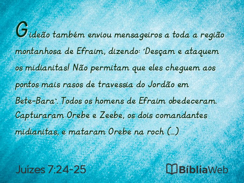 Juízes 7:24-25 em imagem para compartilhar