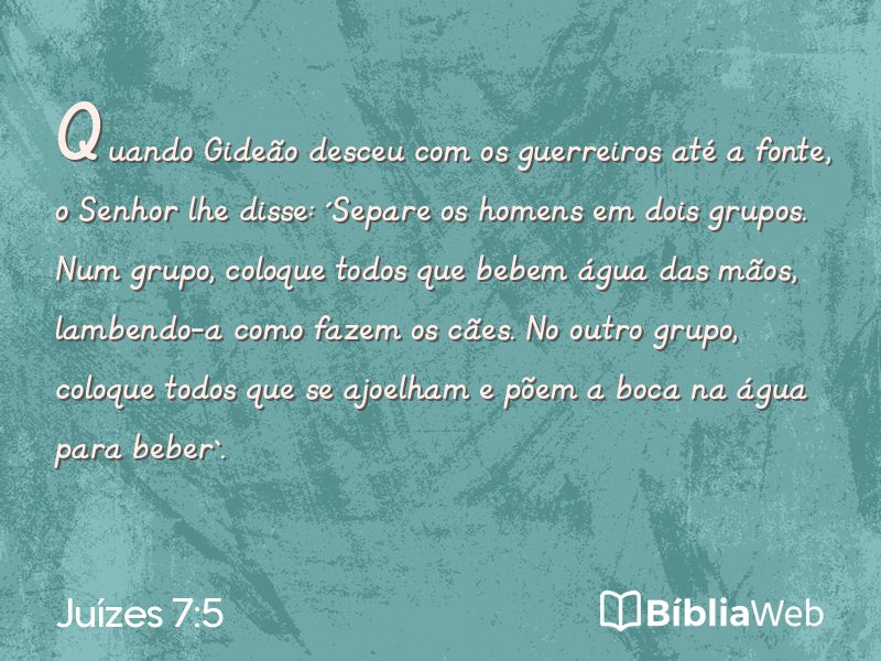 Juízes 7:5 em imagem para compartilhar