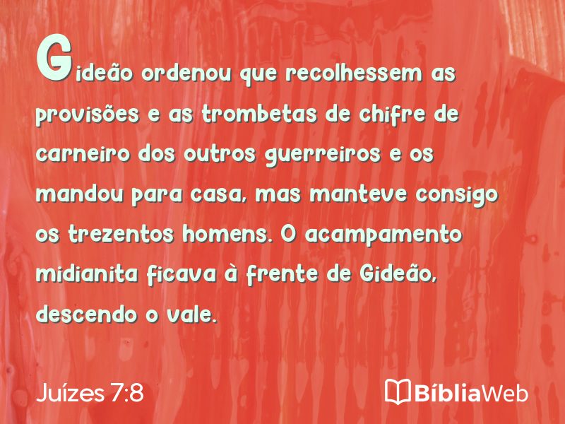 Juízes 7:8 em imagem para compartilhar