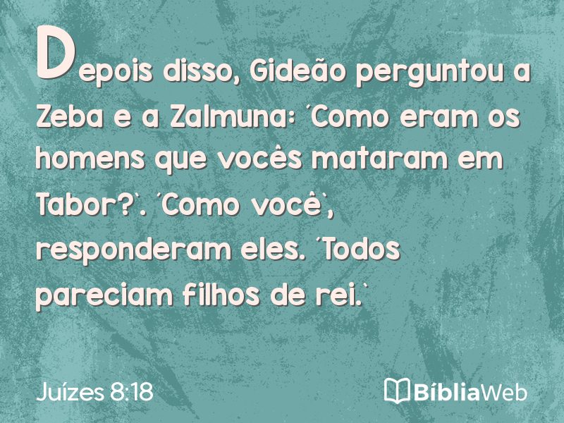 Juízes 8:18 em imagem para compartilhar