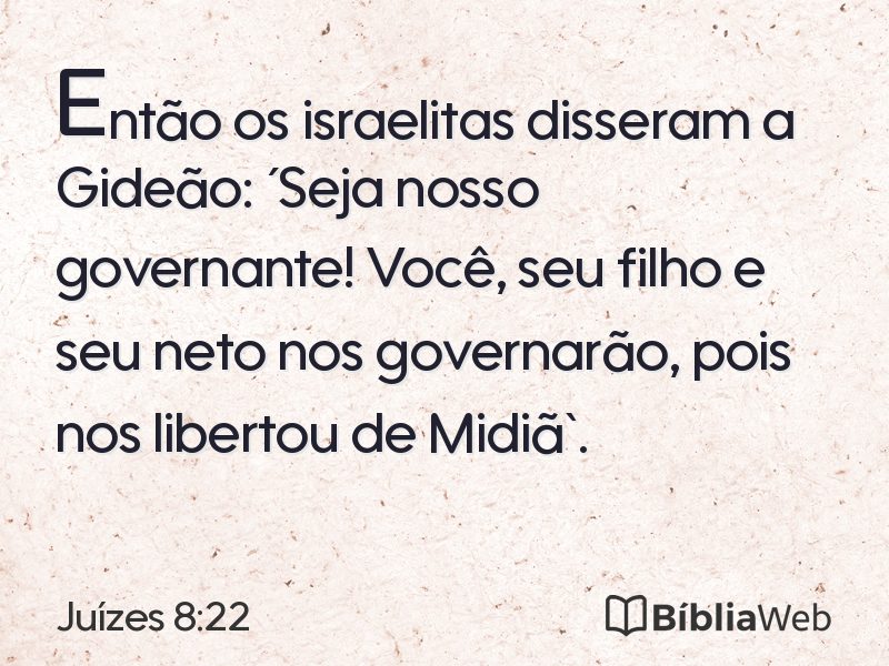 Juízes 8:22 em imagem para compartilhar