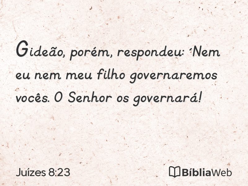Juízes 8:23 em imagem para compartilhar