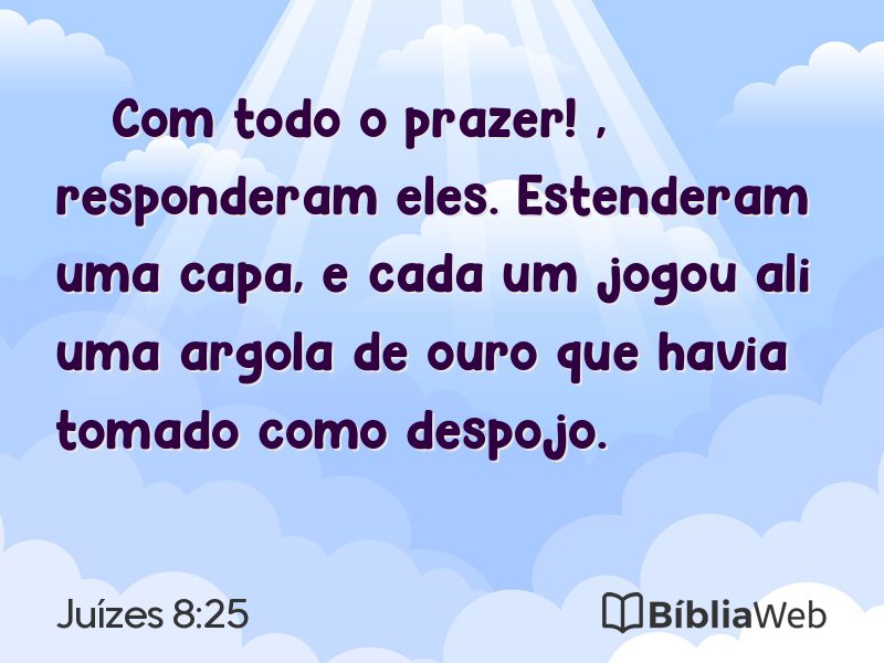 Juízes 8:25 em imagem para compartilhar