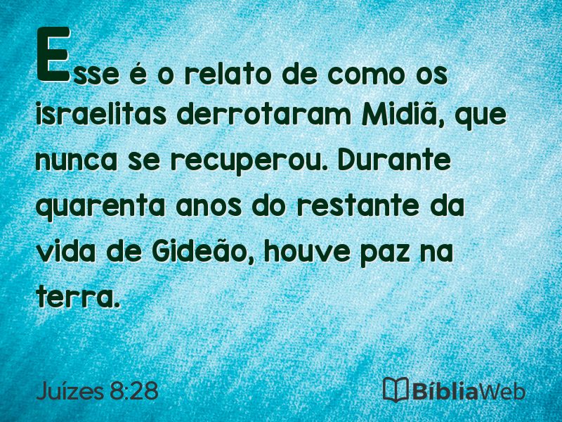 Juízes 8:28 em imagem para compartilhar