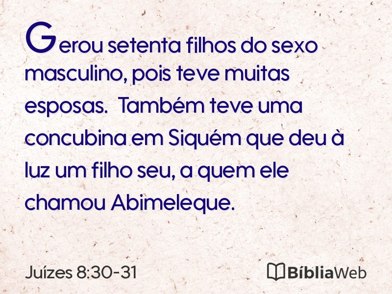 Juízes 8:30-31 em imagem para compartilhar