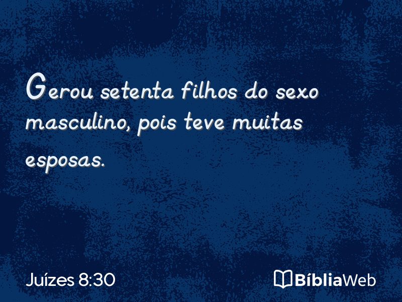 Juízes 8:30 em imagem para compartilhar