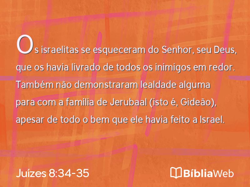 Juízes 8:34-35 em imagem para compartilhar