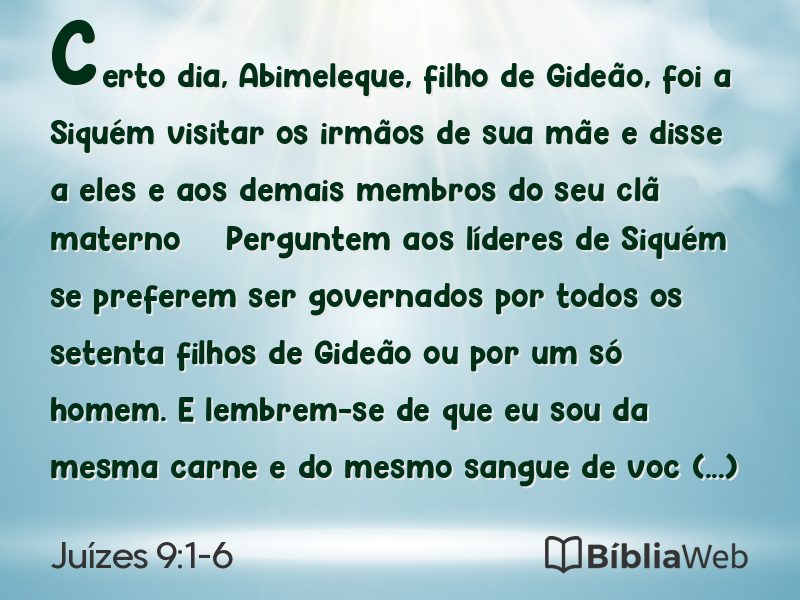 Juízes 9:1-6 em imagem para compartilhar