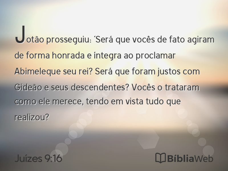 Juízes 9:16 em imagem para compartilhar