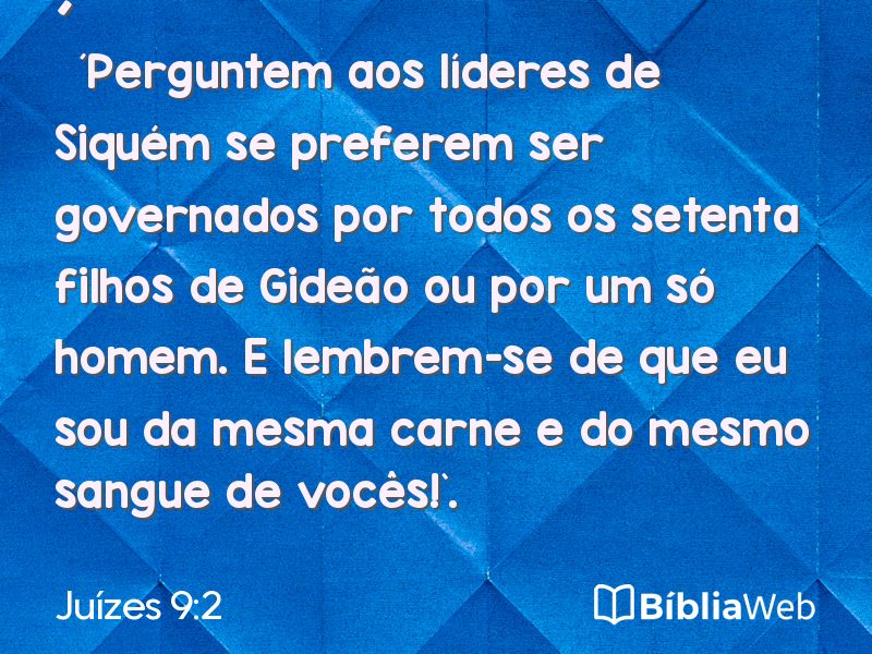 Juízes 9:2 em imagem para compartilhar