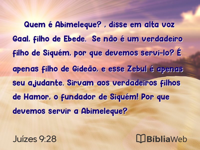 Juízes 9:28 em imagem para compartilhar