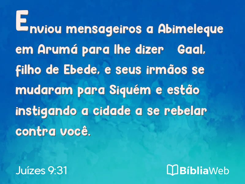 Juízes 9:31 em imagem para compartilhar