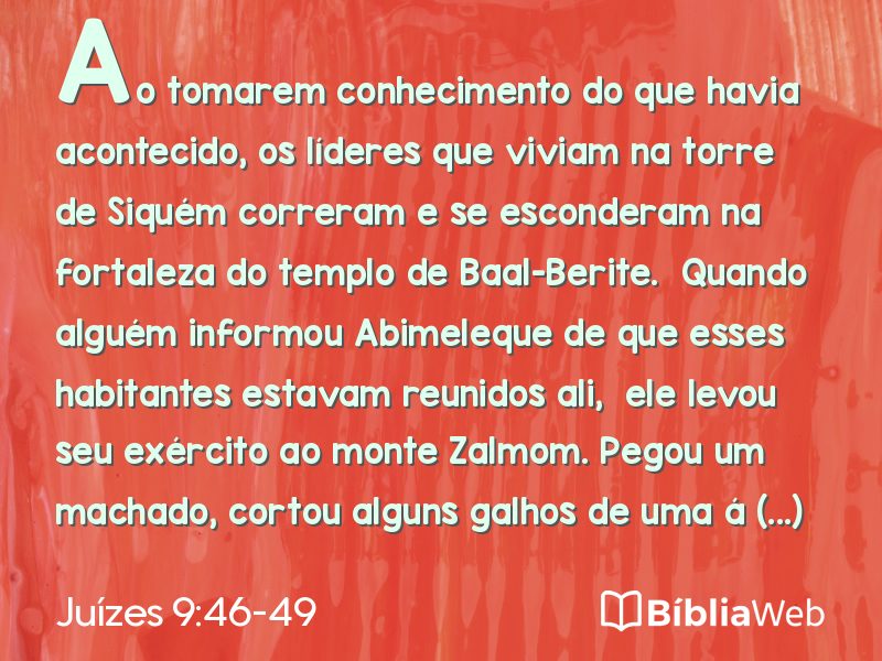 Juízes 9:46-49 em imagem para compartilhar