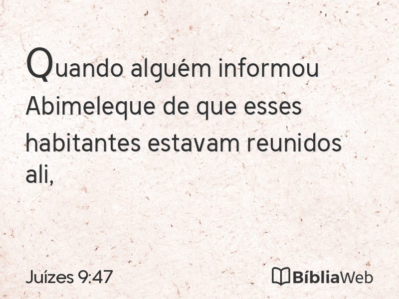 Juízes 9:47 em imagem para compartilhar