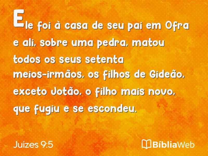 Juízes 9:5 em imagem para compartilhar