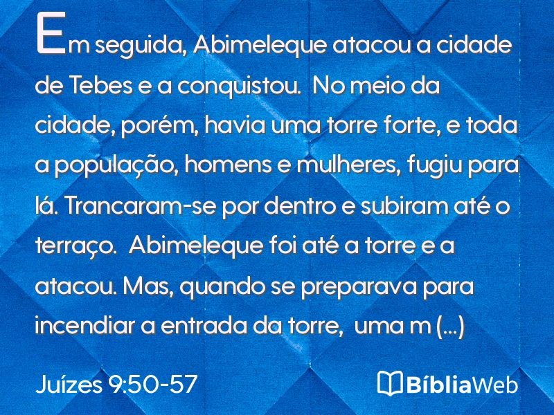 Juízes 9:50-57 em imagem para compartilhar
