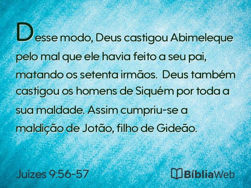 Juízes 9:56-57 em imagem para compartilhar