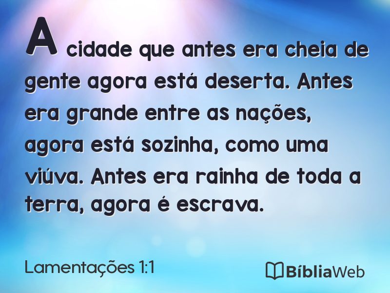 Lamentações 1:1 em imagem para compartilhar